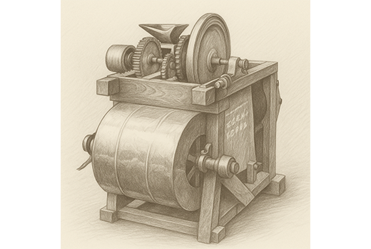 唐箕付動力用岩田式籾摺機