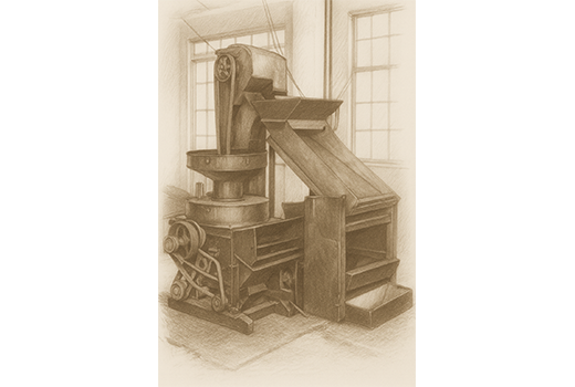 冷歯式ゴム籾摺機十四号型